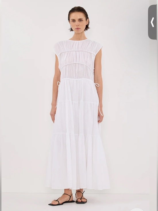 DISSH Dresses & Skirts - DISSH White Tiered Maxi Cotton Dress